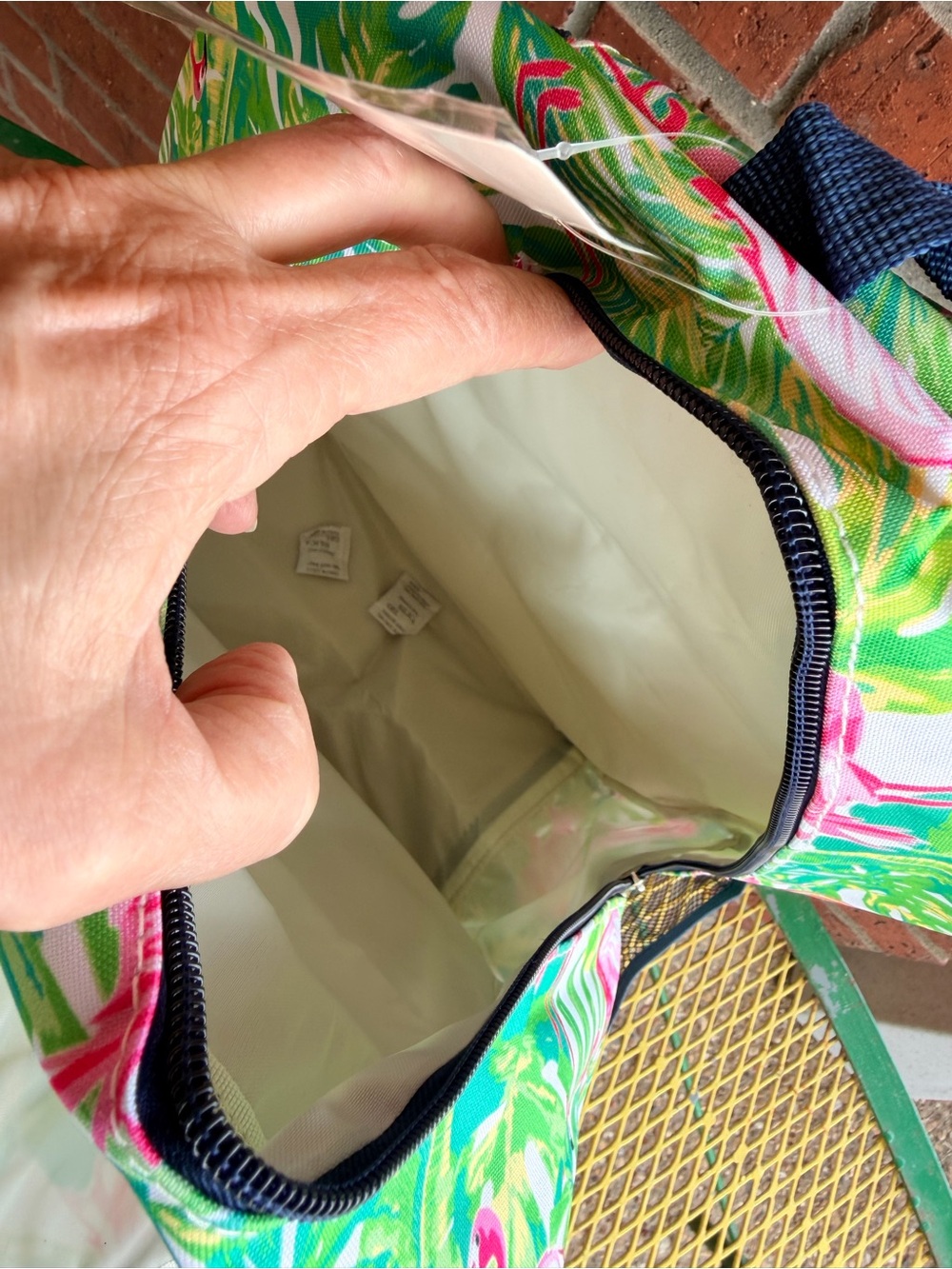 NWT NGIL Tropical Flamingo Print Backpack - Pink & Green - Picture 9 of 11